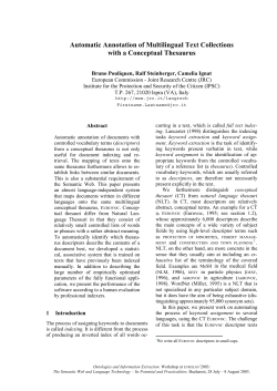 Automatic Annotation of Multilingual Text Collections