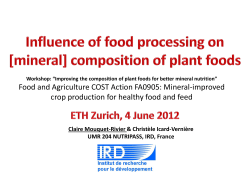 Influence of food processing on (mineral) composition of plant foods.
