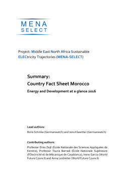 Summary "Country Fact Sheet Morocco"