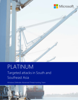 PLATINUM: Targeted attacks in South and Southeast Asia