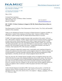 May 6, 2016 Colorado State Legislature House State, Veterans