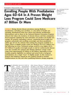 Enrolling People With Prediabetes Ages 60&ndash;64 In A Proven Weight