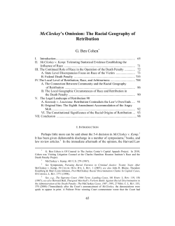 McCleskey`s Omission - Moritz College of Law