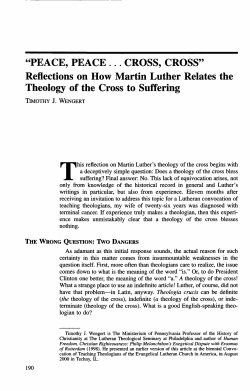 "PEACE, PEACE CROSS, CROSS" Reflections on How Martin