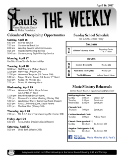 April 16 - St. Paul`s UMC