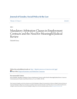 Mandatory Arbitration Clauses in Employment Contracts