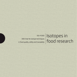 Isotopes in food research - ISO-FOOD