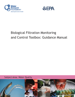 Biological Filtration Monitoring and Control Toolbox: Guidance Manual