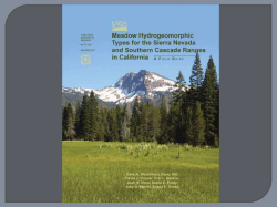 Meadow hydrogeomorphic types for the Sierra Nevada and