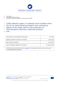 CVMP reflection paper on methods found - EMA
