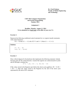 1 CSEN 402 Computer Organization and System Programming