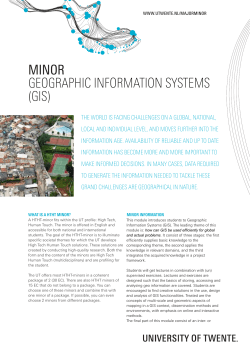 MINOR GEOGRAPHIC INFORMATION SYSTEMS (GIS)