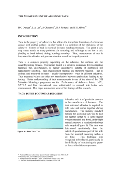 THE MEASUREMENT OF ADHESIVE TACK BC