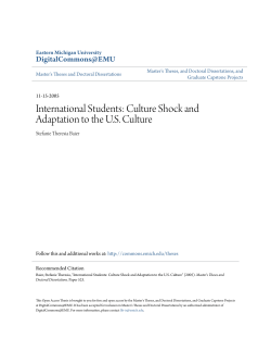 Culture Shock and Adaptation to the US Culture