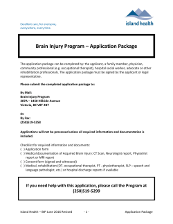 Brain Injury Program &ndash; Application Package