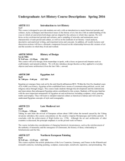 Undergraduate Art History Course Descriptions Spring 2016