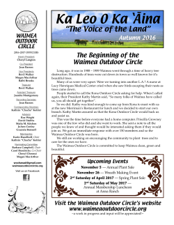 Autumn 2016 Waimea Outdoor Circle newsletter
