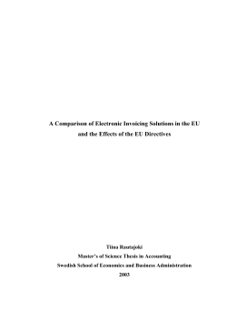 A Comparison of Electronic Invoicing Solutions in the EU and