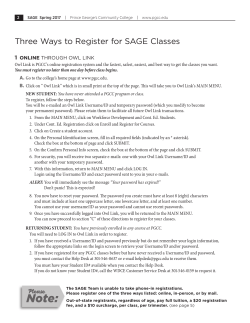 Three Ways to Register for SAGE Classes