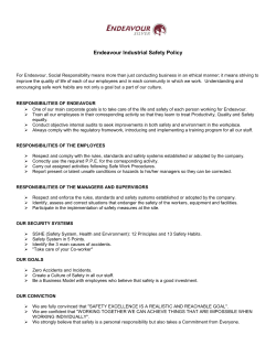 Endeavour Industrial Safety Policy