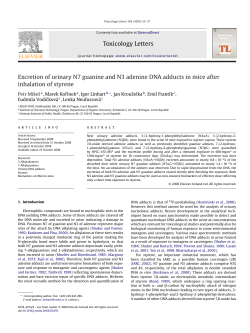 Toxicology Letters Excretion of urinary N7 guanine and N3 adenine