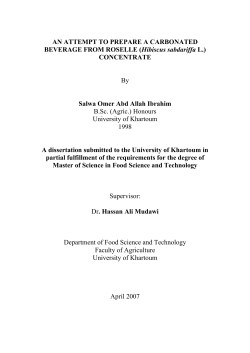 AN ATTEMPT TO PREPARE A CARBONATED BEVERAGE FROM