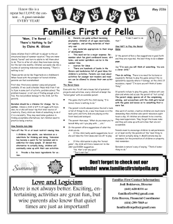 May - Families First of Pella