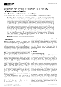 Selection for cryptic coloration in a visually heterogeneous habitat
