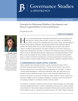 Principles for Reforming Workforce Development and Human