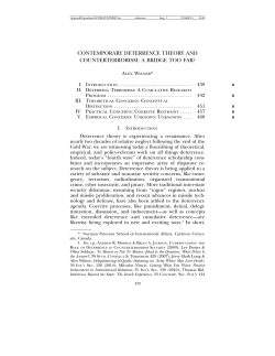 contemporary deterrence theory and counterterrorism