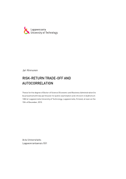 risk-return trade-off and autocorrelation