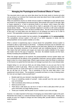 Managing the Physiological and Emotional Effects of Trauma