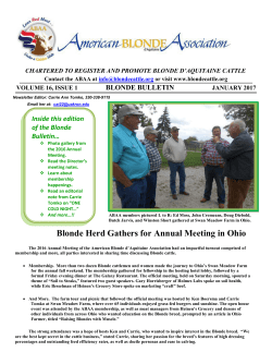 January 2017 Newsletter - American Blonde d`Aquitaine Association