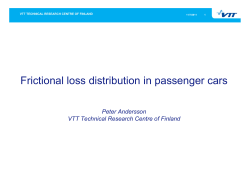 Frictional loss distribution in passenger cars