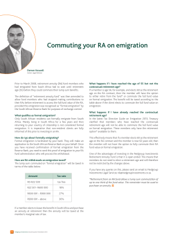 Commuting your RA on emigration
