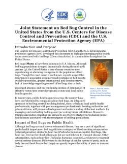 Joint Statement on Bed Bug Control in the United States from the US