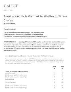 Americans Attribute Warm Winter Weather to