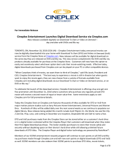 11 18 10 Cineplex Entertainment Launches Digital
