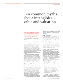 Ten common myths about intangibles value and valuation