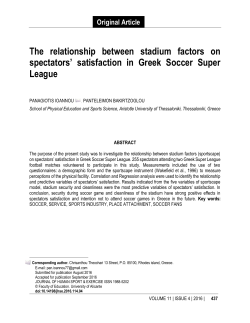 The relationship between stadium factors on spectators` satisfaction