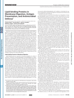 Lipid-binding Proteins in Membrane Digestion, Antigen Presentation