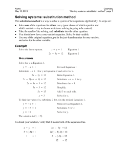 Solving systems: substitution method