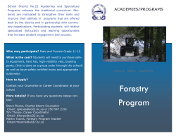 Forestry Program - School District 22