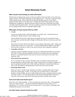 Solid (Strained) Foods