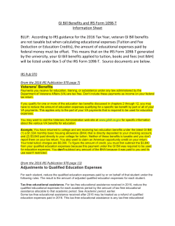 GI Bill Benefits and IRS Form 1098‐T Information Sheet BLUF