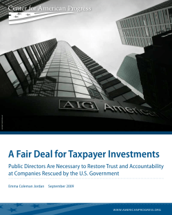 A Fair Deal for Taxpayer Investments