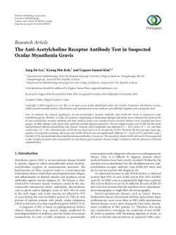 The Anti-Acetylcholine Receptor Antibody Test in Suspected Ocular