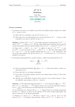 Solutions - Yufei Zhao