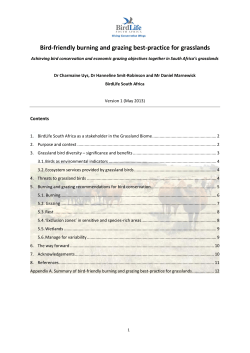 Bird-friendly burning and grazing best