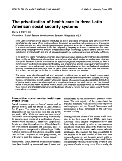 The privatization of health care in three Latin American social